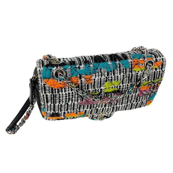 Chanel Black / White Multi 2015 Easy Fantasy Tweed Flap Shoulder Bag - Picture 4 of 16